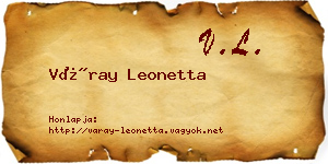 Váray Leonetta névjegykártya